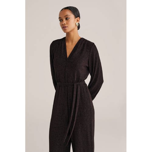 WE Fashion jumpsuit paars met glitter afbeelding