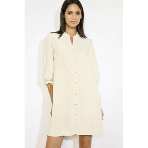 LOLALIZA corduroy blousejurk ecru afbeelding
