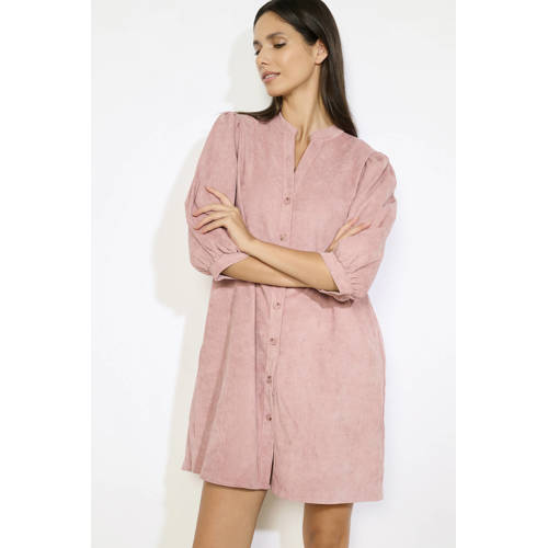 LOLALIZA corduroy blousejurk lichtroze afbeelding