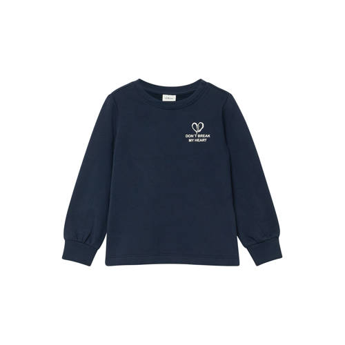 s.Oliver sweater met backprint donkerblauw afbeelding