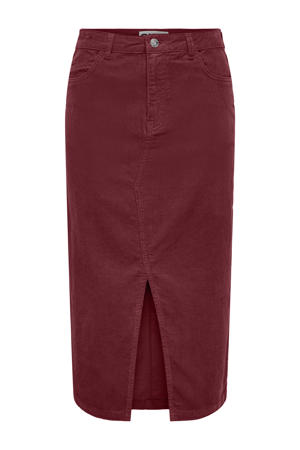 midi rok corduroy donkerrood