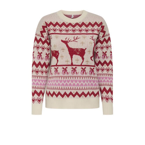 ONLY kersttrui rood gebreid afbeelding