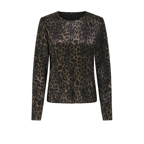 ONLY top met panterprint bruin met glitter afbeelding