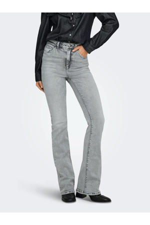 high waist flared jeans grey denim
