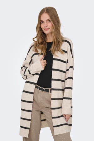gestreepte vest ecru gebreid