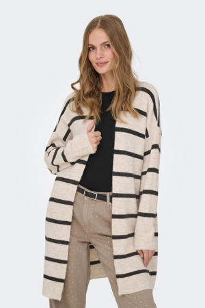 gestreepte vest ecru gebreid