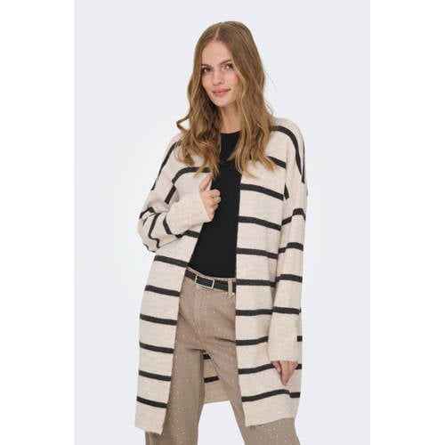 ONLY gestreepte vest ecru gebreid afbeelding