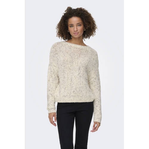 ONLY gebreide trui ecru met lurex afbeelding