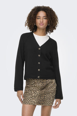 vest met wol zwart gebreid