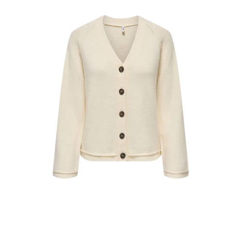 ONLY vest met wol ecru gebreid afbeelding