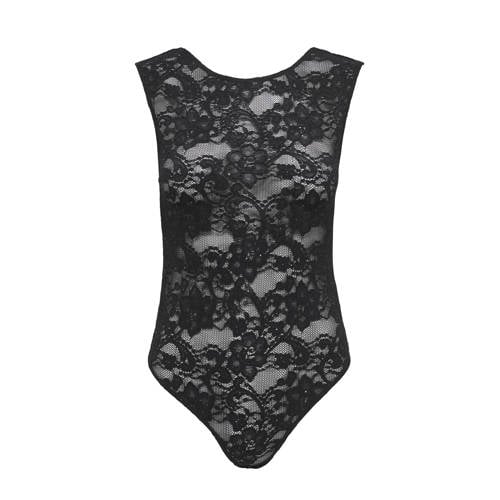 ONLY kanten body zwart met glitter afbeelding