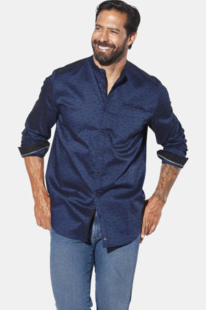 +FIT Collectie loose casual overhemd Plus Size donkerblauw