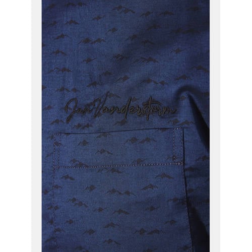 Jan Vanderstorm +FIT Collectie loose casual overhemd Plus Size donkerblauw afbeelding