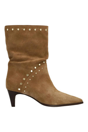 suède halfhoge laarzen beige