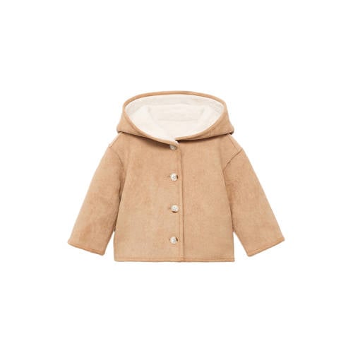 Mango Kids suede tussenjas lichtbruin afbeelding