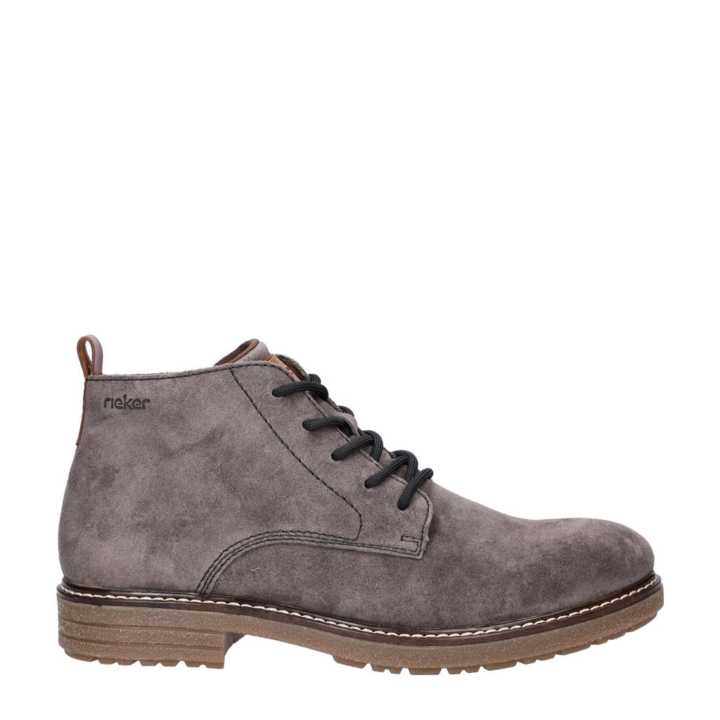 Grijze heren Rieker suède veterboots