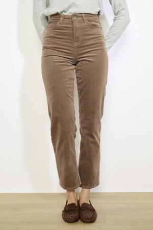 corduroy mom regular waist broek camel