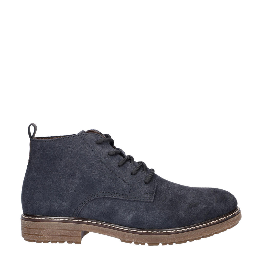 Donkerblauwe heren Rieker suède veterboots