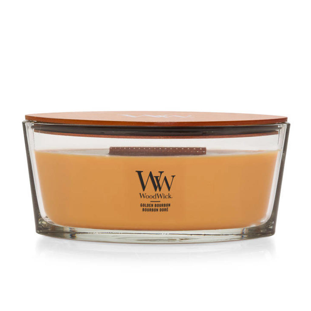WoodWick geurkaars Golden Bourbon Ellipse
