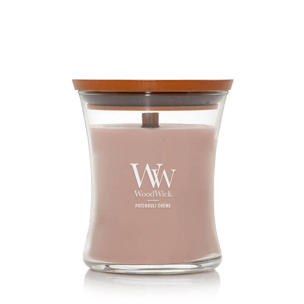 WoodWick geurkaars Patchouli Créme Medium