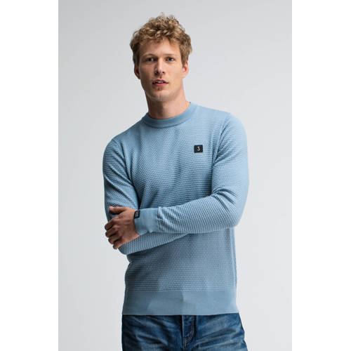 Butcher of Blue trui met wol met ingebreid patroon blauw afbeelding