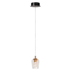 BERLIANE - Hanglamp - Ø 12 cm - LED Dimb. - 1x4W 2700K - Met vervangbare LED-module - Transparant | Essential