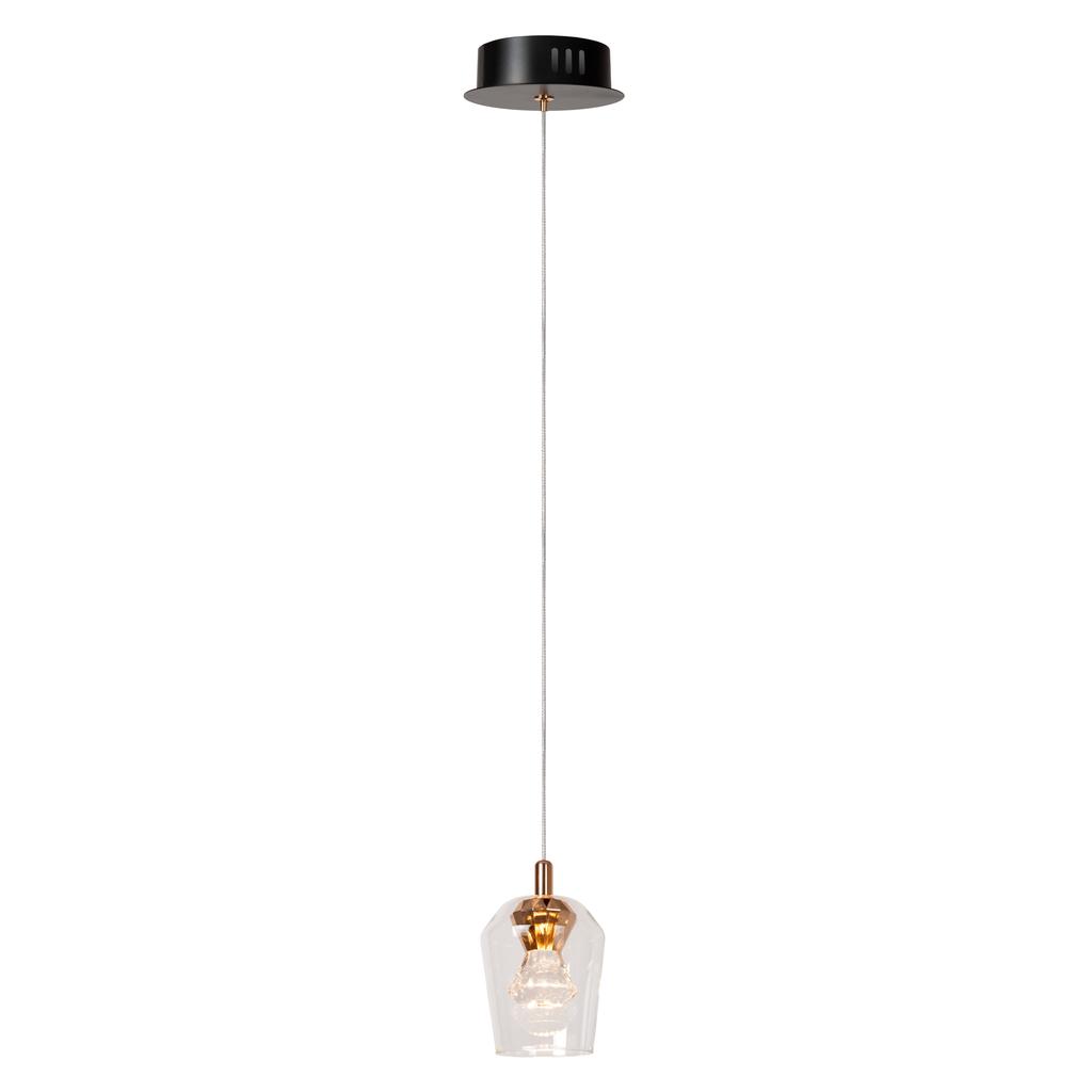 Lucide BERLIANE - Hanglamp - Ø 12 cm - LED Dimb. - 1x4W 2700K - Met vervangbare LED-module - Transparant | Essential