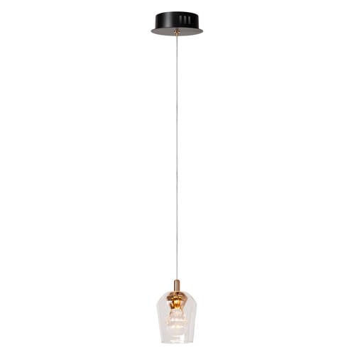 Lucide BERLIANE - Hanglamp - Ø 12 cm - LED Dimb. - 1x4W 2700K - Met vervangbare LED-module - Transparant | Essential afbeelding