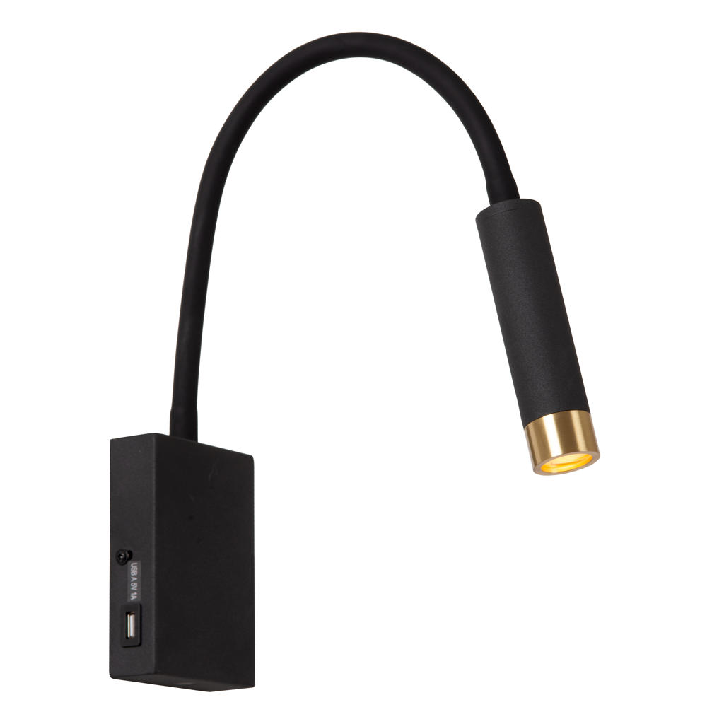 Lucide ALEC - Wandspot / Wandlamp - LED 3 StepDim - G9 - 1x3W 2700K - Inclusief omwisselbare ringen - Zwart