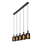 thumbnail: Lucide LAMBRES - Hanglamp - 5xE27 - Zwart