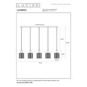 thumbnail: Lucide LAMBRES - Hanglamp - 5xE27 - Zwart