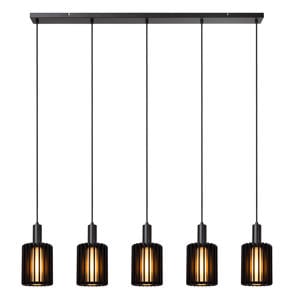 LAMBRES - Hanglamp - 5xE27 - Zwart