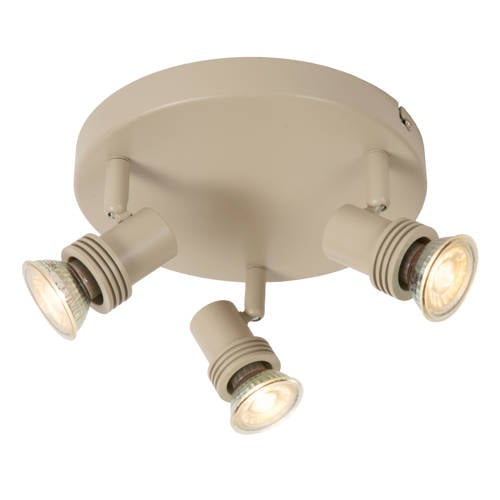 Lucide KIANTI - Plafondspot - Ø 21 cm - 3xGU10 - Taupe afbeelding