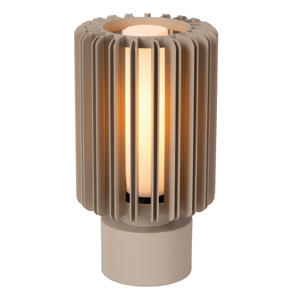 LAMBRES - Tafellamp - Ø 15 cm - 1xE27 - Taupe