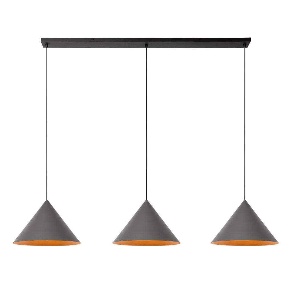 Lucide SPITZE - Hanglamp - 3xE27 - Grijs | Vibes