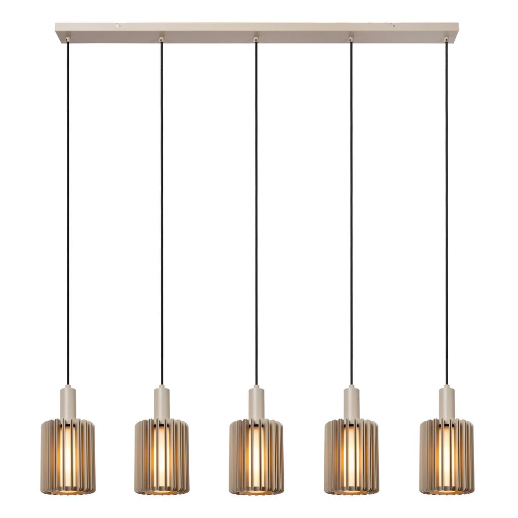 Lucide LAMBRES - Hanglamp - 5xE27 - Taupe