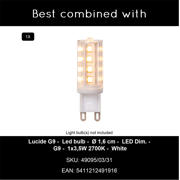 thumbnail: Lucide FIGARO - Tafellamp - Ø 12 cm, H 48 cm - 1xG9 - Grijs
