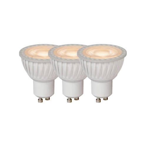 Lucide MR16 - Led lamp - Ø 5 cm - LED Dimb. - GU10 - 3x5W 3000K - Wit - Set van 3 afbeelding