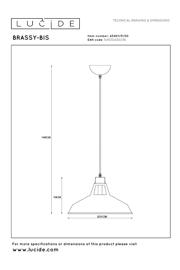 thumbnail: Lucide BRASSY-BIS - Hanglamp - Ø 31 cm - 1xE27 - Zwart