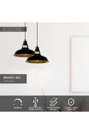 thumbnail: Lucide BRASSY-BIS - Hanglamp - Ø 31 cm - 1xE27 - Zwart