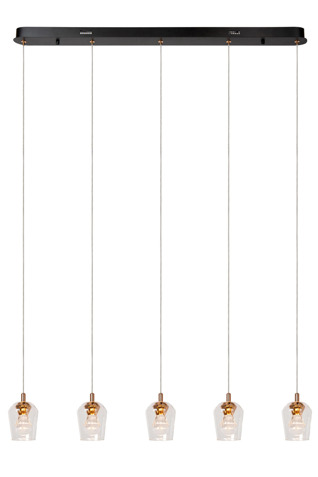 Lucide BERLIANE - Hanglamp - LED Dimb. - 5x4W 2700K - Met vervangbare LED-module - Transparant | Essential