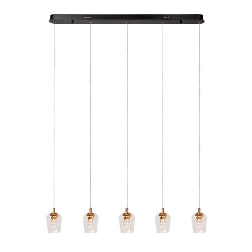 Lucide BERLIANE - Hanglamp - LED Dimb. - 5x4W 2700K - Met vervangbare LED-module - Transparant | Essential afbeelding