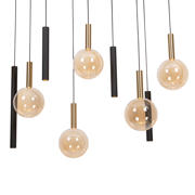 thumbnail: Lucide JOSIANE - Hanglamp - 7xG9 - Zwart | Vibes