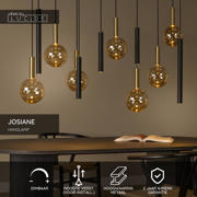 thumbnail: Lucide JOSIANE - Hanglamp - 7xG9 - Zwart | Vibes