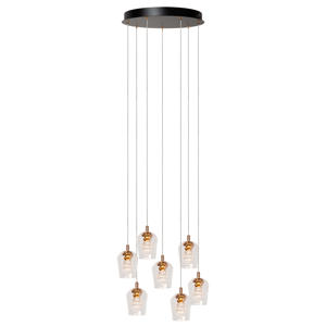 BERLIANE - Hanglamp - Ø 39 cm - LED Dimb. - 7x4W 2700K - Met vervangbare LED-module - Transparant | Essential