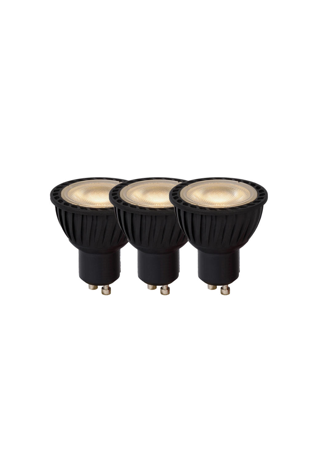 Lucide MR16 - Led lamp - Ø 5 cm - LED Dimb. - GU10 - 3x5W 3000K - Zwart (set van 3)