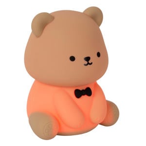 PINCHA BEAR - Oplaadbare Tafellamp Kinderkamer - Accu/Batterij - LED 3 StepDim - 1x0,5W 2100K - RGB - Bruin | Essential