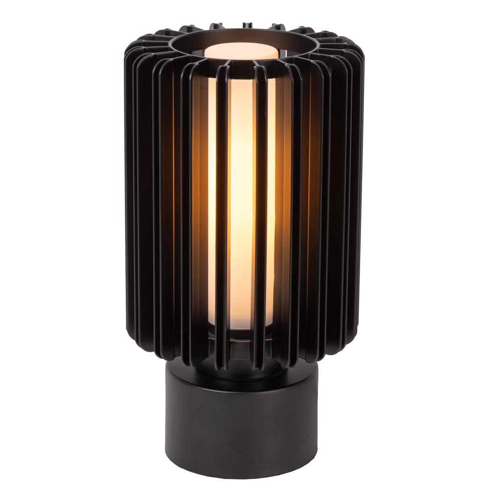 Lucide LAMBRES - Tafellamp - Ø 15 cm - 1xE27 - Zwart