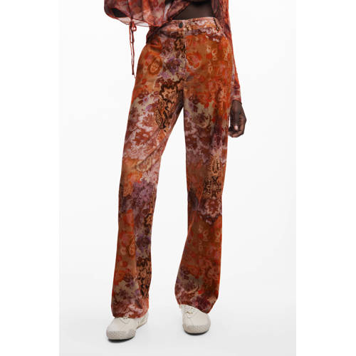 Desigual straight high waist pantalon oranje afbeelding