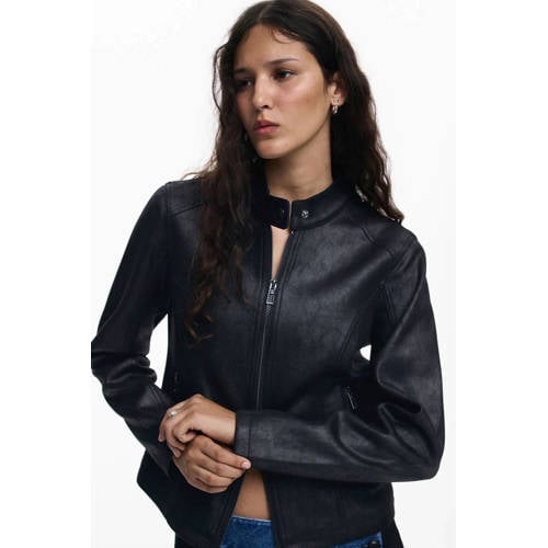Desigual imitatieleren jas zwart afbeelding